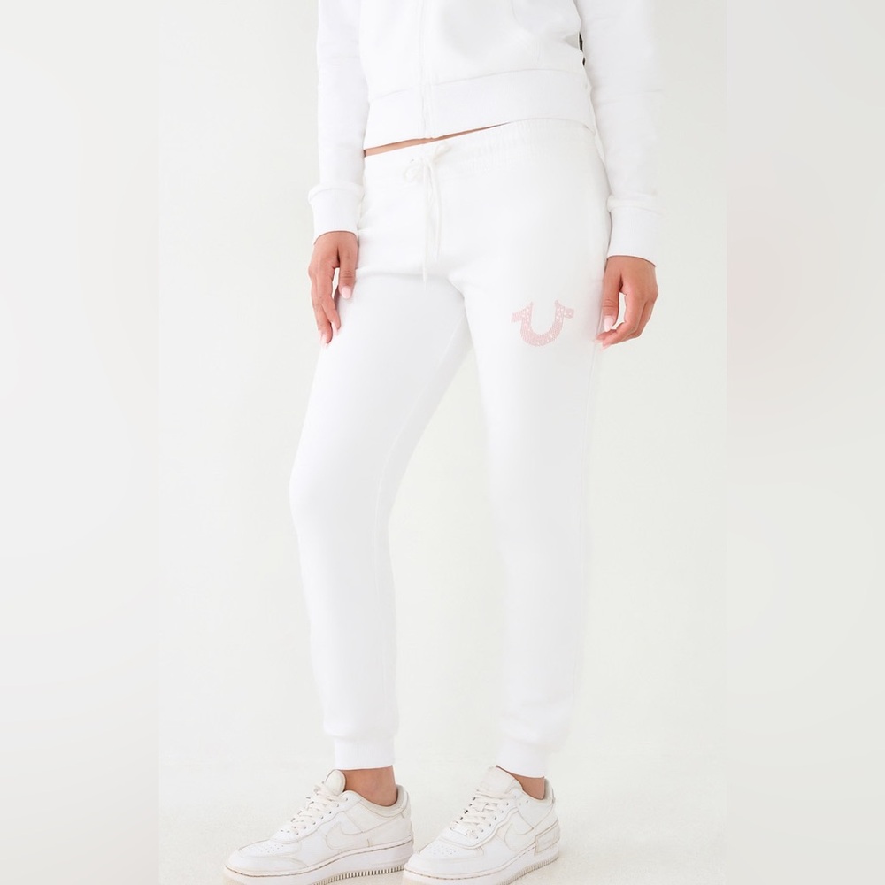 True Religion Cozy Jogger Pants in White